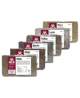 SIO-2 Stoneware Ceramic Pottery Clay Assortment, 24 lb - PRAI, PRNI, Berlin, Toffee, Luna, PCLI